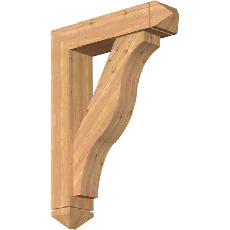 Funston Arts And Crafts Smooth Bracket W/ Offset Brace, Western Red Cedar, 7 1/2W X 32D X 44H